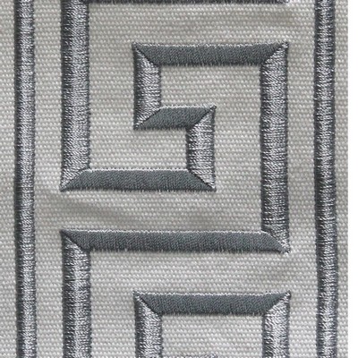 Catania Silks Greek Key Tape Ash Ivory