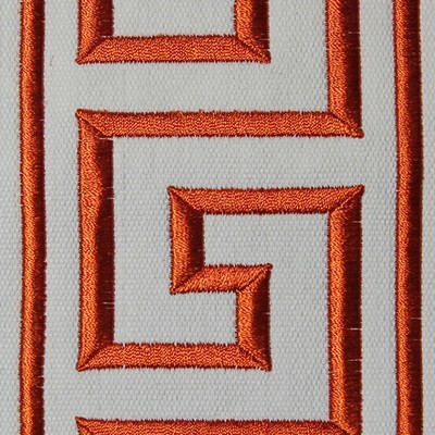 Catania Silks Greek Key Tape Orange Ivory