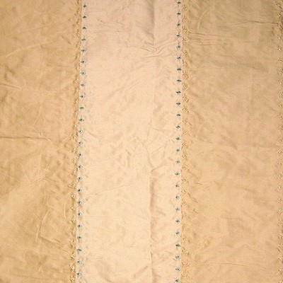 Catania Silks Ticking-Embroidery Camel Ivory Stripe