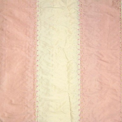 Catania Silks Ticking-Embroidery Pink Cream Stripe