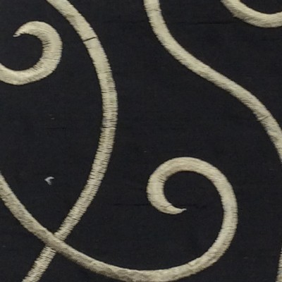 Catania Silks Vine Embroidery Black