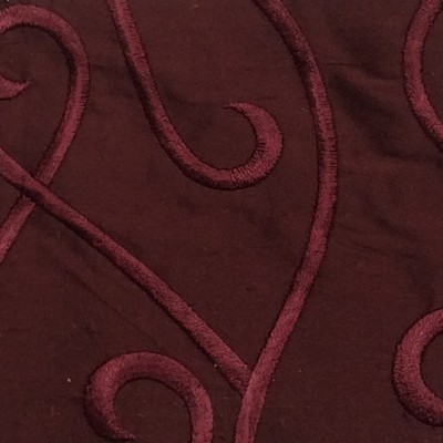 Catania Silks Vine-Embroidery Claret
