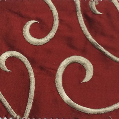 Catania Silks Vine-Embroidery Lacquer Red