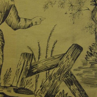 Catania Silks Toile Print matte gold