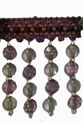Fabricade Trim 202115 Braid with Frosted and Acrylic Beads Amethyst