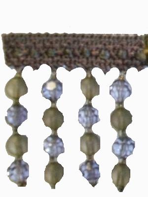 Fabricade Trim 202115 Braid with Frosted and Acrylic Beads Blue Smoke