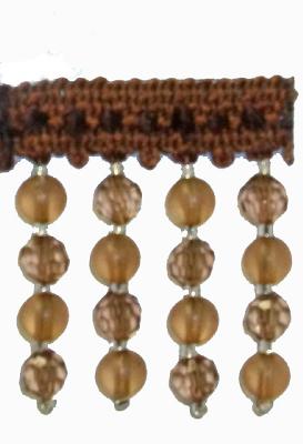 Fabricade Trim 202115 Braid with Frosted and Acrylic Beads Cocoa