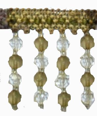 Fabricade Trim 202115 Braid with Frosted and Acrylic Beads Herb