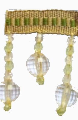 Fabricade Trim 202145 Braid with Acrylic Beads Eucalyptus