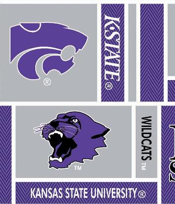 Foust Textiles Inc Kansas State Wildcats Block Cotton Print 