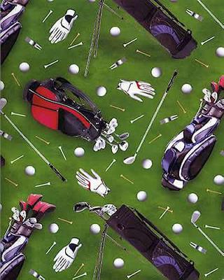 Foust Textiles Inc Golf Green Cotton Print 