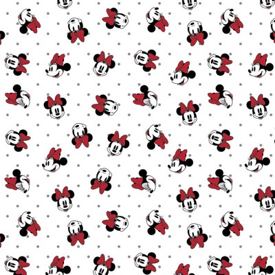 Foust Textiles Inc Minnie Mouse Dreaming in Dots White