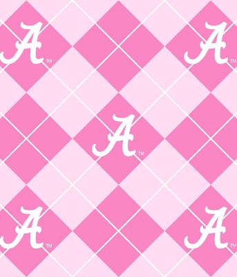 Foust Textiles Inc Pink Alabama Crimson Tide Argyle Fleece 