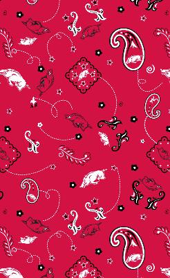 Foust Textiles Inc Arkansas Razorbacks Bandana Cotton Print 