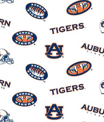 Foust Textiles Inc Auburn Tigers Cotton Print - White 