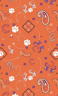 Foust Textiles Inc Clemson Tigers Bandana Cotton Print 