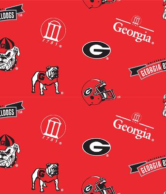 Foust Textiles Inc Georgia Bulldogs Cotton Print - Red 