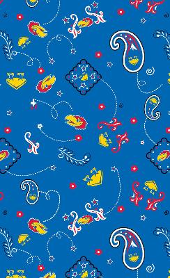 Foust Textiles Inc Kansas Jayhawks Bandana Cotton Print 