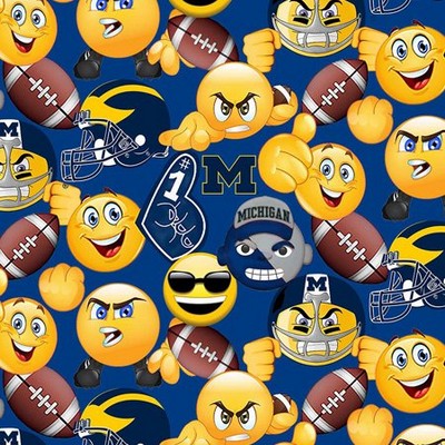 Foust Textiles Inc Michigan Wolverines Packed Emojis 
