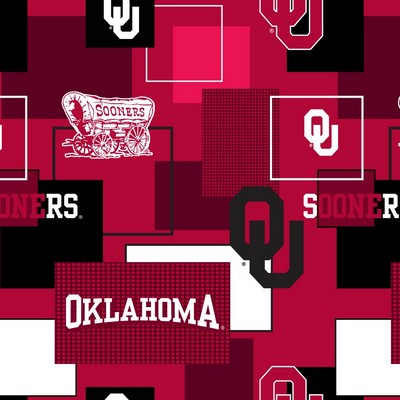 Foust Textiles Inc Oklahoma University Block Print 