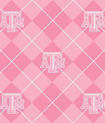 Foust Textiles Inc Pink Texas A&M Aggies Argyle Fleece 