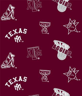 Foust Textiles Inc Texas A&M Aggies Cotton Print - Red 