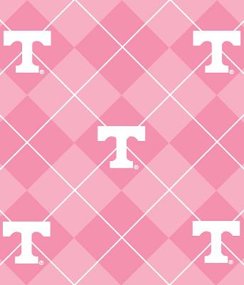 Foust Textiles Inc Pink Tennessee Volunteers Argyle Fleece 