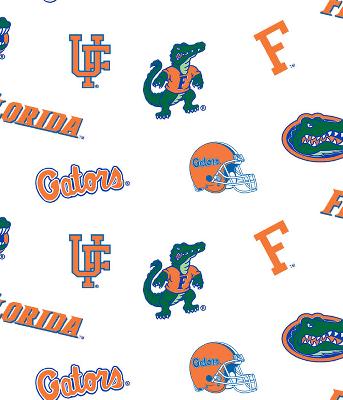 Foust Textiles Inc Florida Gators Cotton Print - White 