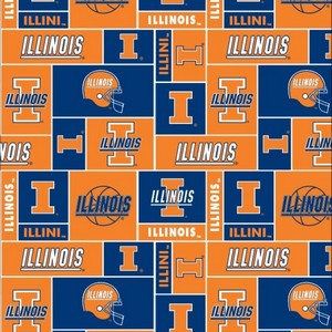 Foust Textiles Inc Illinois Illini Block Fleece 