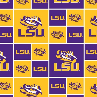 Foust Textiles Inc Louisiana State Tigers Cotton Print 
