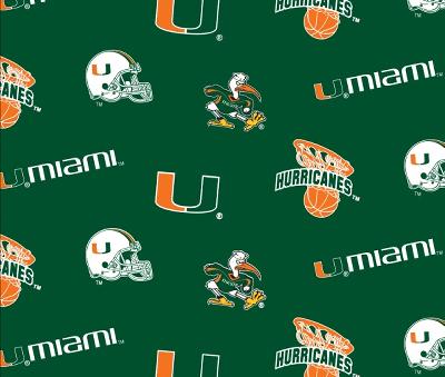 Foust Textiles Inc Miami Hurricanes Green Fleece 