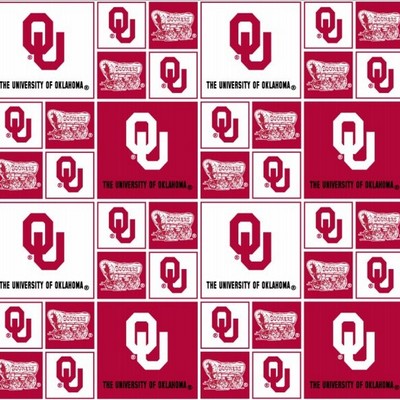 Foust Textiles Inc Oklahoma Sooners Cotton Print - Red 
