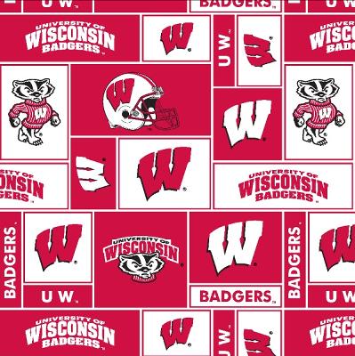 Foust Textiles Inc Wisconsin Badgers Block Fleece 