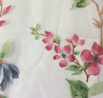 In Stock  Painted Floral Sheer White