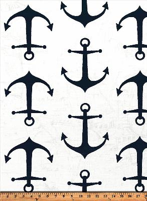 Premier Prints Anchors Premier Navy Slub