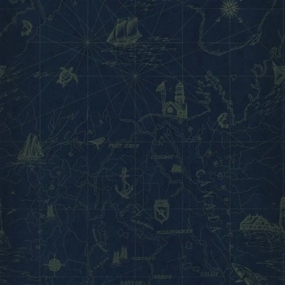 Ralph Lauren Wallpaper Shipping Lanes Map Brilliant Blue