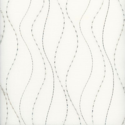 Heritage Fabrics Amherst Silver Silver Polyester Fire Rated Fabric Crewel and Embroidered NFPA 701 Flame Retardant Wavy Striped fabric by the yard.