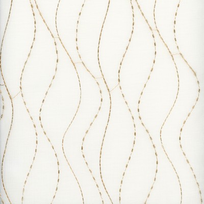Heritage Fabrics Amherst Tan Beige Polyester Fire Rated Fabric Crewel and Embroidered NFPA 701 Flame Retardant Wavy Striped fabric by the yard.