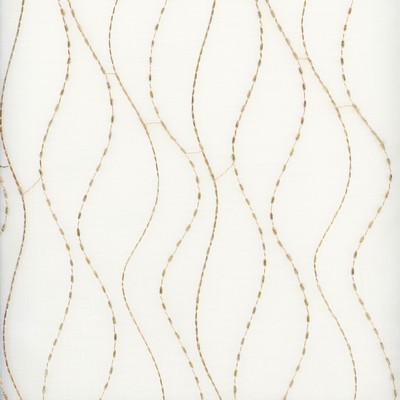 Heritage Fabrics Amherst Tan Beige Polyester Fire Rated Fabric Crewel and Embroidered NFPA 701 Flame Retardant Wavy Striped fabric by the yard.