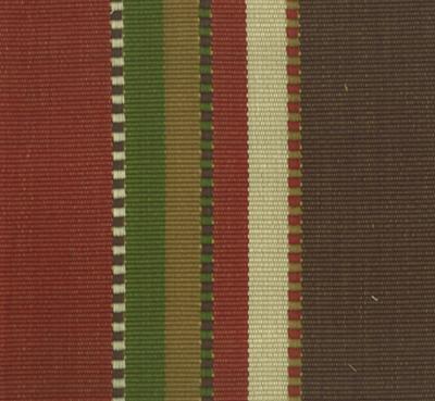 Roth and Tompkins Textiles Apache Red Earth Brown Drapery Cotton Wide Striped fabric by the yard.