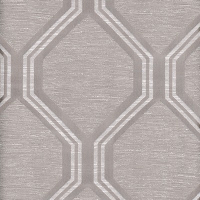Heritage Fabrics Arbor Silver Silver Polyester  Blend Lattice and Fretwork fabric by the yard.