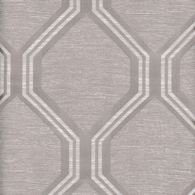 Heritage Fabrics Arbor Silver Silver Polyester  Blend Lattice and Fretwork fabric by the yard.