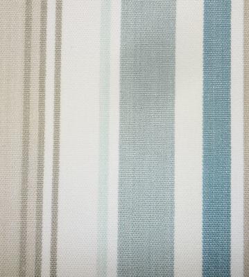 Roth and Tompkins Textiles Bridgewater Spa Blue Drapery Cotton Wide Striped fabric by the yard.