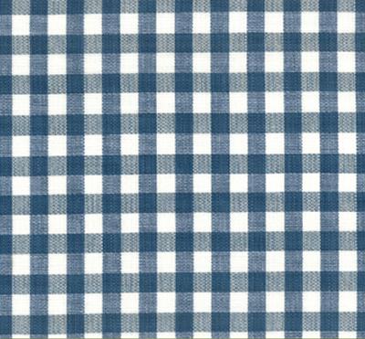Roth and Tompkins Textiles Chester French Blue Beige Drapery Cotton Small Check Check fabric by the yard.