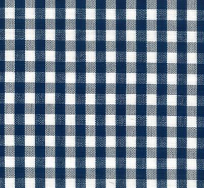 Roth and Tompkins Textiles Chester Royal Blue Drapery Cotton Small Check Check fabric by the yard.