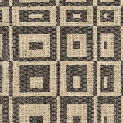 Roth and Tompkins Textiles Cubic Asphlt new roth 2024 Grey Polyester Polyester Squares  Fabric fabric by the yard.
