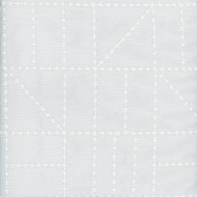 Roth and Tompkins Textiles Dominoes Sugar White Polyester Fire Rated Fabric Squares Crewel and Embroidered NFPA 701 Flame Retardant fabric by the yard.
