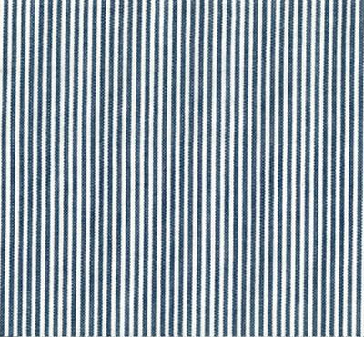 Roth and Tompkins Textiles Essex Royal Blue Multipurpose Cotton Fire Rated Fabric Ticking Stripe Everyday Ticking fabric by the yard.