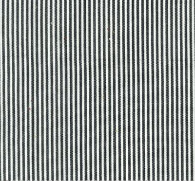 Roth and Tompkins Textiles Essex Black White White Multipurpose Cotton Fire Rated Fabric Ticking Stripe Everyday Ticking fabric by the yard.