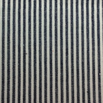 Roth and Tompkins Textiles Essex Indigo Blue Multipurpose Cotton Fire Rated Fabric Light Duty Striped Ticking Stripe Small Striped fabric by the yard.